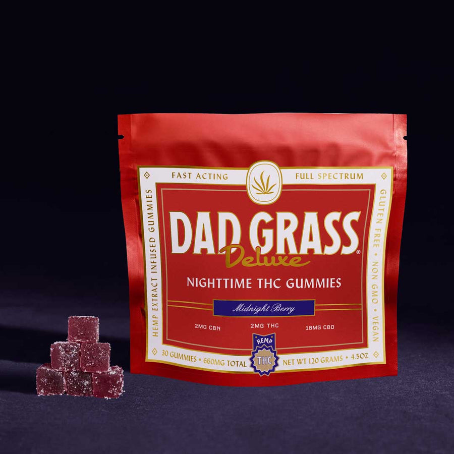 Dad Grass Deluxe Nighttime THC gummies with CBD & CBN